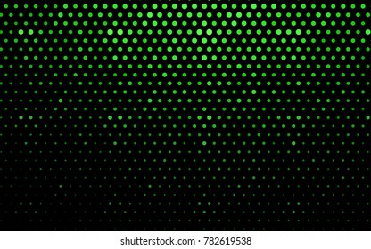 Light Green vector pattern with colored spheres. Geometric sample of repeating circles on white background in halftone style.