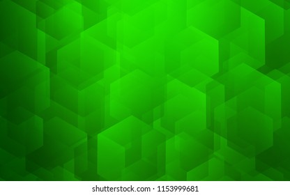 Light Green vector pattern with colorful hexagons. Glitter abstract illustration in hexagonal style. Pattern for ads, leaflets.