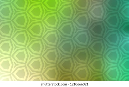 Light Green vector pattern with colorful hexagons. Glitter abstract illustration in hexagonal style. Design for website posters, banners.