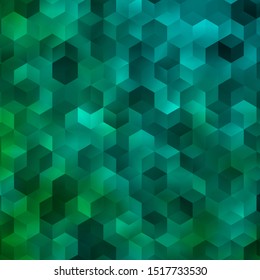 Light Green vector pattern with colorful hexagons. Illustration of colored hexagons on blur surface. Pattern for landing pages.