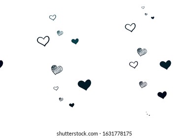 Light Green vector pattern with colorful hearts. Beautiful celebration style hearts on abstract illustration. Design for a business advert of anniversary.