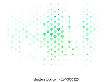 Light Green vector pattern with colorful hearts. Beautiful abstract hearts on colorful gradient background. Design for celebrating of Valentine Day.