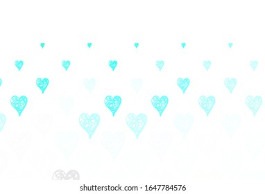Light Green vector pattern with colorful hearts. Beautiful abstract hearts on colorful gradient background. Pattern for valentine's ad, booklets.