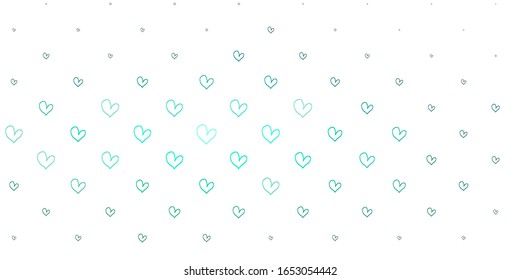 Light Green vector pattern with colorful hearts. Illustration with hearts in love concept for valentine's day. Pattern for valentine's ad, booklets.