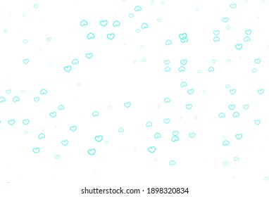 Light Green vector pattern with colorful hearts. Blurred decorative design in doodle style with hearts. Pattern for carnival, festival romantic leaflets.