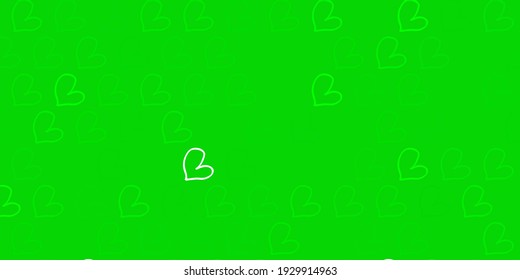 Light Green vector pattern with colorful hearts. Illustration with signs of women strength and power. Simple design for your web site.