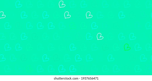 Light Green vector pattern with colorful hearts. Colorful illustration with gradient feminism shapes. Best design to show the power of women.