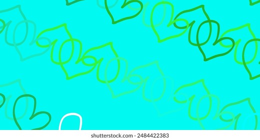 Light Green vector pattern with colorful hearts. Illustration with hearts in love concept for valentine's day. Design for ad, poster, banner of Valentine Day.