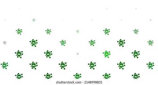 Light green vector pattern with coronavirus elements. Colorful  gradient illness symbols in simple abstract style. Best design for quarantine events.