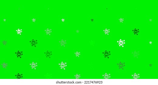 Light green vector pattern with coronavirus elements. Colorful abstract illustration with gradient medical shapes. Wallpaper for health protection.