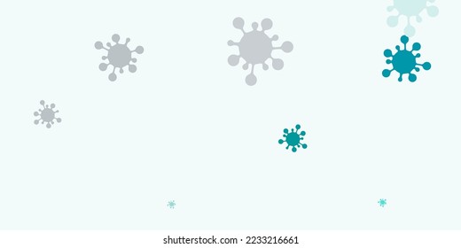 Patrón vectorial verde claro con elementos coronavirus. Ilustración abstracta con formas de gradiente biológico. Diseño para la alerta de riesgo biológico.