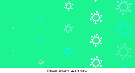 Patrón vectorial verde claro con elementos coronavirus. Diseño simple en estilo abstracto con formas de infección. Diseño para la alerta de riesgo biológico.