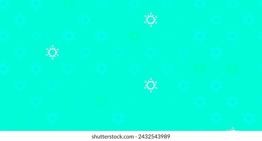 Light green vector pattern with coronavirus elements. Smart illustration with covid signs in decorative style. Best design for quarantine events.