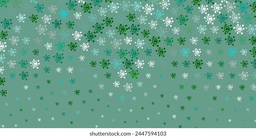 Light Green vector pattern with coronavirus elements. Abstract illustration with biological gradient shapes. Design for biohazard warning.