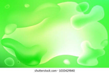 Light Green vector pattern with curved circles. Blurred geometric sample with gradient bubbles.  The template for cell phone backgrounds.