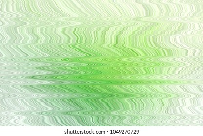 Light Green vector pattern with curved circles. Creative geometric illustration in marble style with gradient. Textured wave pattern for backgrounds.