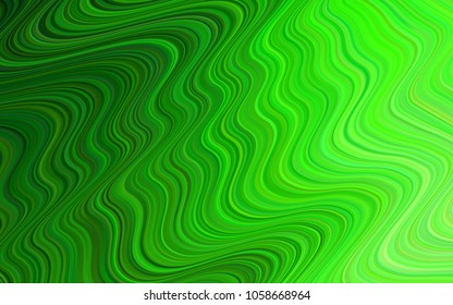 Light Green vector pattern with curved circles. A completely new color illustration in memphis style. Brand-new design for your ads, poster, banner.