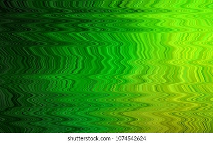 Light Green vector pattern with curved circles. Shining illustration, which consist of blurred lines, circles. A completely new template for your business design.