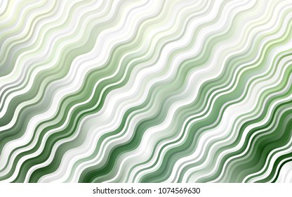 Light Green vector pattern with curved circles. Glitter abstract illustration with wry lines. A completely new template for your business design.
