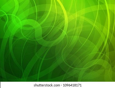 Light Green vector pattern with curved circles. Creative illustration in halftone marble style with gradient. The best blurred design for your business.