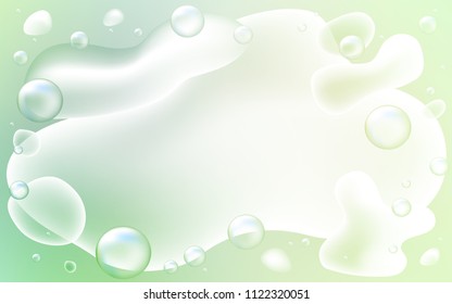 Light Green vector pattern with curved circles. A sample with blurred bubble shapes. A new texture for your  ad, booklets, leaflets.