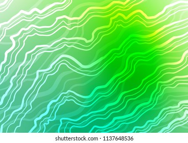 Light Green vector pattern with curved circles. Blurred geometric sample with gradient bubbles.  The best blurred design for your business.