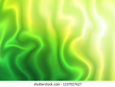 Light Green vector pattern with curved circles. Colorful illustration in abstract marble style with gradient. A completely new template for your business design.