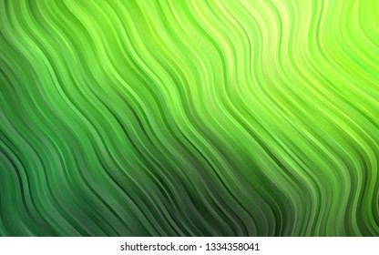Light Green vector pattern with curved circles. Shining illustration, which consist of blurred lines, circles. Marble style for your business design.