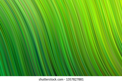 Light Green vector pattern with curved circles. Glitter abstract illustration with wry lines. New composition for your brand book.