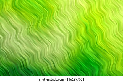 Light Green vector pattern with curved circles. Blurred geometric sample with gradient bubbles.  A completely new template for your business design.