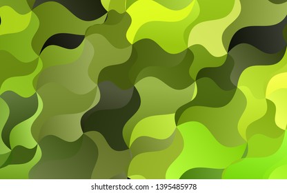 Light Green vector pattern with curved circles. Blurred geometric sample with gradient bubbles.  A new texture for your  ad, booklets, leaflets.