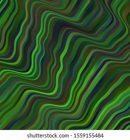 Light Green vector pattern with curved lines. Colorful illustration in abstract style with bent lines. Pattern for websites, landing pages.