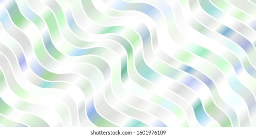 Light Green vector pattern with curved lines. Colorful abstract illustration with gradient curves. Pattern for busines booklets, leaflets
