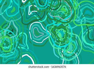 Light Green vector pattern with curved lines. A circumflex abstract illustration with gradient. Pattern for your business design.