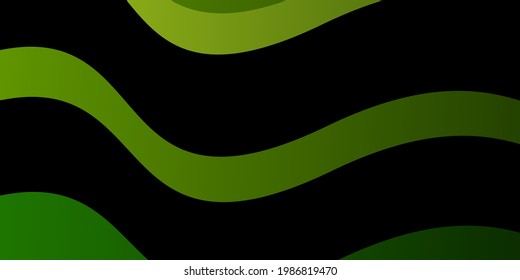 Light Green vector pattern with curved lines. Abstract gradient illustration with wry lines. Template for cellphones.