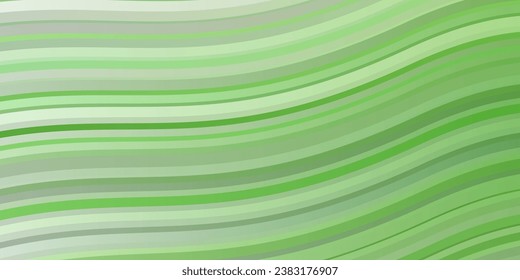 Light Green vector pattern with curved lines. Abstract illustration with bandy gradient lines. Best design for your ad, poster, banner.