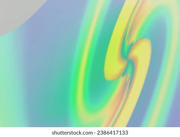 Light Green vector pattern with curved circles. Blurred geometric sample with gradient bubbles.  The template for cell phone backgrounds.