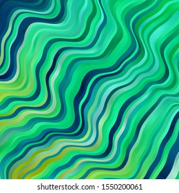 Light Green vector pattern with curves. Colorful illustration in circular style with lines. Template for your UI design.