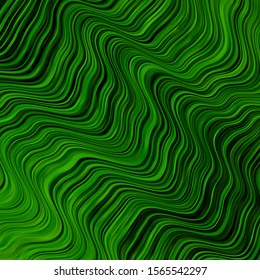 Light Green vector pattern with curves. Colorful geometric sample with gradient curves.  Pattern for commercials, ads.