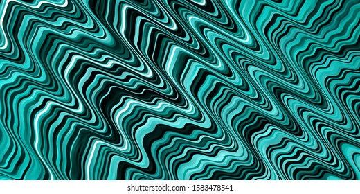 Light Green vector pattern with curves. Illustration in halftone style with gradient curves. Template for cellphones.