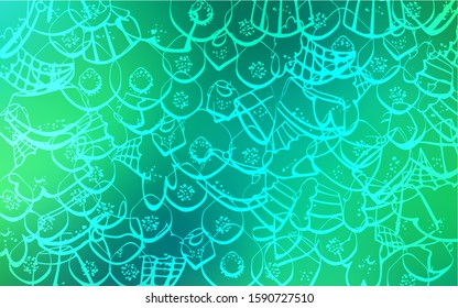 Light Green vector pattern with delicious cookies. Beautiful colored illustration with candies in doodle style. Pattern for menu of cafes and restaurants.