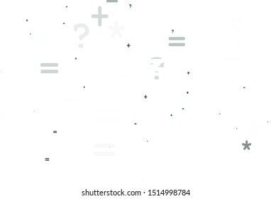 Light Green vector pattern with Digit symbols. Illustration with Numeral symbols on abstract template. Pattern for posters, banners of math books.