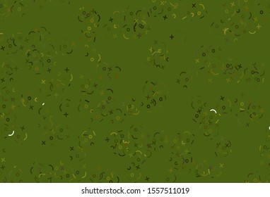 Light Green vector pattern with Digit symbols. Illustration with Numeral symbols on abstract template. Pattern for ad, booklets, leaflets of education.