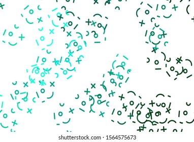 Light Green vector pattern with Digit symbols. Shining colorful illustration with isolated Digit signs. Best design a poster, banner of a math college.