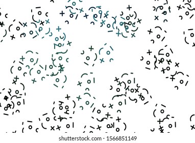 Light Green vector pattern with Digit symbols. Illustration with Numeral symbols on abstract template. Pattern for ad, booklets, leaflets of education.