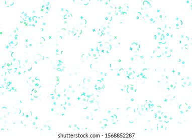 Light Green vector pattern with Digit symbols. Blurred design in simple style with collection of numerals. Best design a poster, banner of a math college.