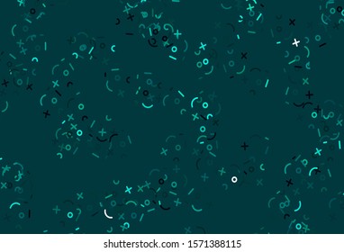 Light Green vector pattern with Digit symbols. Abstract illustration with colored algebra signs. Smart design for university advert.