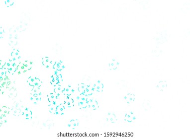 Light Green vector pattern with Digit symbols. Blurred design in simple style with collection of numerals. Best design a poster, banner of a math college.