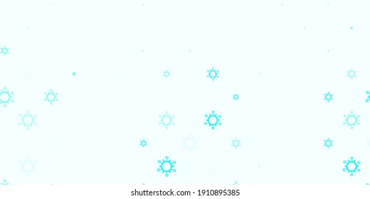 Light green vector pattern with disease symbols. Simple design in abstract style with infection forms. Simple drawing against danger fever.