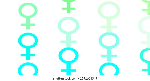 Light Green vector pattern with feminism elements. Colorful feminism symbols with a gradient in modern style. Background for ui designers.